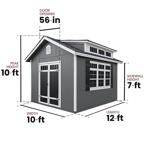 Handy Home Products Windemere 10x12 Do-it-Yourself Wooden Storage Shed with Floor