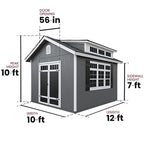 Handy Home Products Windemere 10x12 Do-it-Yourself Wooden Storage Shed with Floor