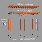 Backyard Discovery Beaumont 20x12 ft All Cedar Wood Pergola, Durable, Quality Supported Structure, Snow and Wind Supported, Rot Resistant, Backyard, Deck, Garden, Patio, Outdoor Entertaining