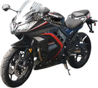 HHH GTX 250 EFI Fuel Injection Motorcycle Manual 6 Speed 250cc Street Bike motorcycle for adults and youth - Sporty Black