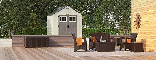 Suncast 8' x 7' Heavy-Duty Resin Tremont Storage Shed, Cream