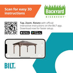 Backyard Discovery Barrington 16 ft. x 12 ft. Hip Roof Cedar Wood Gazebo Pavilion, Shade, Rain, Hard Top Steel Metal Roof, All Weather Protected, Wind Resistant up to 100 mph, Holds up to 7800 lbs