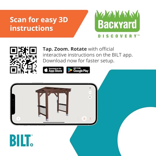 Backyard Discovery Saxony Wooden Grill Gazebo, Insulated Steel Roof, Cook Station, Barbeque, Patio, Deck, Withstand Wind and Snow, Corrosion Resistant, Reduce Heat Transfer, Power Ports, Walnut