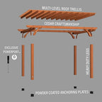 Backyard Discovery Beaumont 16 ft. x 12 ft. All Cedar Wooden Pergola Kit for Backyard, Deck, Garden, Patio, Outdoor Entertaining | Wind Rated at 100 MPH Light Brown