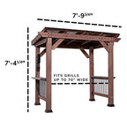 Backyard Discovery Saxony Wooden Grill Gazebo, Insulated Steel Roof, Cook Station, Barbeque, Patio, Deck, Withstand Wind and Snow, Corrosion Resistant, Reduce Heat Transfer, Power Ports, Walnut