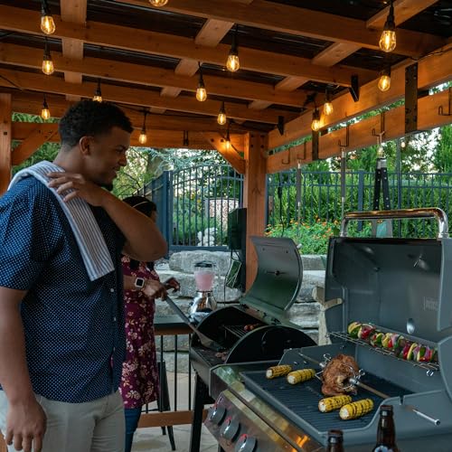 Backyard Discovery Saxony XL Grill Gazebo, 2 full Size Grills, Griddles or Smokers Steel Metal Roof, Wind Resistant - 100 mph, Supports 30 In of Snow, Electrical Outlet, USB, Grilling Hooks