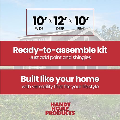 Handy Home Products Windemere 10x12 Do-it-Yourself Wooden Storage Shed with Floor