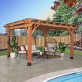 Backyard Discovery Beaumont 14x12 ft All Cedar Wood Pergola, Durable, Quality Supported Structure, Snow and Wind Supported, Rot Resistant, Backyard, Deck, Garden, Patio, Outdoor Entertaining