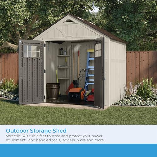 Suncast 8' x 7' Heavy-Duty Resin Tremont Storage Shed, Cream
