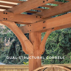 Backyard Discovery Beaumont 14x12 ft All Cedar Wood Pergola, Durable, Quality Supported Structure, Snow and Wind Supported, Rot Resistant, Backyard, Deck, Garden, Patio, Outdoor Entertaining