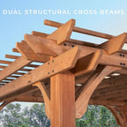 Backyard Discovery Beaumont 14x12 ft All Cedar Wood Pergola, Durable, Quality Supported Structure, Snow and Wind Supported, Rot Resistant, Backyard, Deck, Garden, Patio, Outdoor Entertaining