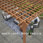 Backyard Discovery Beaumont 16 ft. x 12 ft. All Cedar Wooden Pergola Kit for Backyard, Deck, Garden, Patio, Outdoor Entertaining | Wind Rated at 100 MPH Light Brown