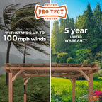 Backyard Discovery Beaumont 14x12 ft All Cedar Wood Pergola, Durable, Quality Supported Structure, Snow and Wind Supported, Rot Resistant, Backyard, Deck, Garden, Patio, Outdoor Entertaining
