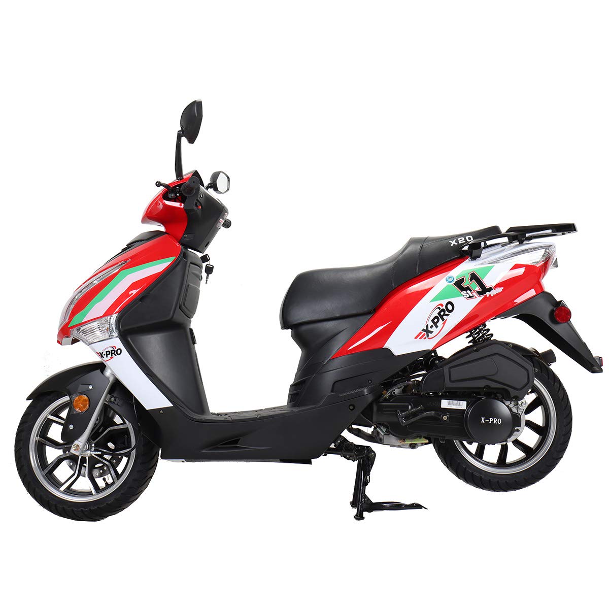 X-PRO 150cc Moped Street Gas Moped 150cc Adult Bike with 13" Aluminum Wheels!(Red)