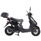 X-PRO Maui 50cc Moped Gas Moped Motorcycle 50cc Adult Aluminum Wheels (Black)