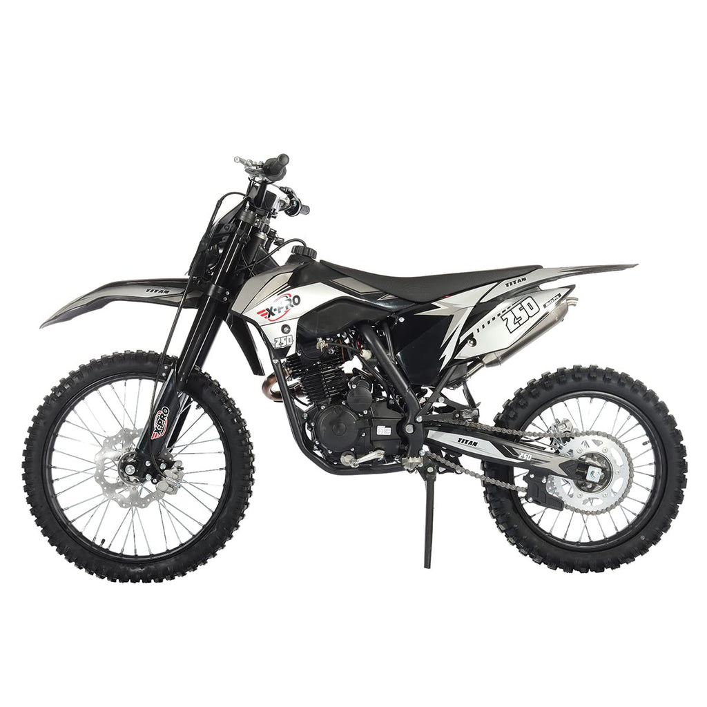X-PRO 250cc Dirt Bike Zongshen Brand Engine, 5-Speed Manual Transmission, Electric/Kick Start! Big 21"/18" Wheels! (Black)