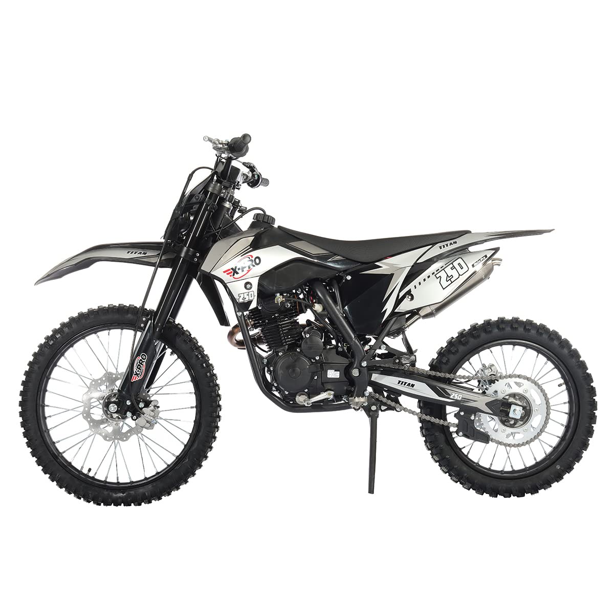 X-PRO 250cc Dirt Bike Zongshen Brand Engine, 5-Speed Manual Transmission, Electric/Kick Start! Big 21"/18" Wheels! (Black)