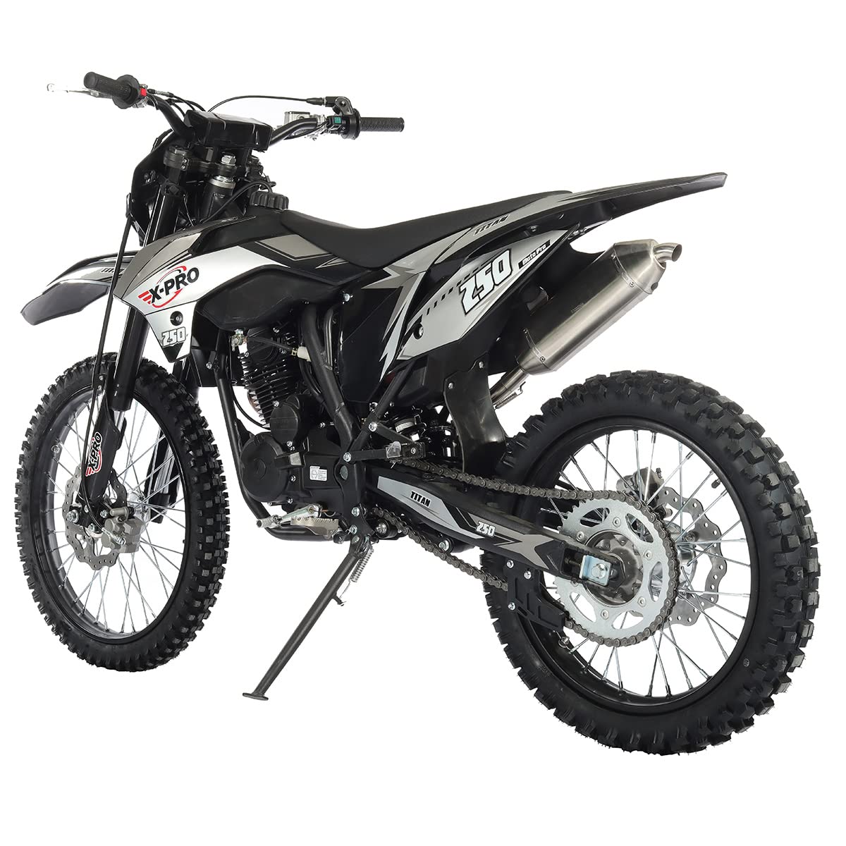 X-PRO 250cc Dirt Bike Zongshen Brand Engine, 5-Speed Manual Transmission, Electric/Kick Start! Big 21"/18" Wheels! (Black)