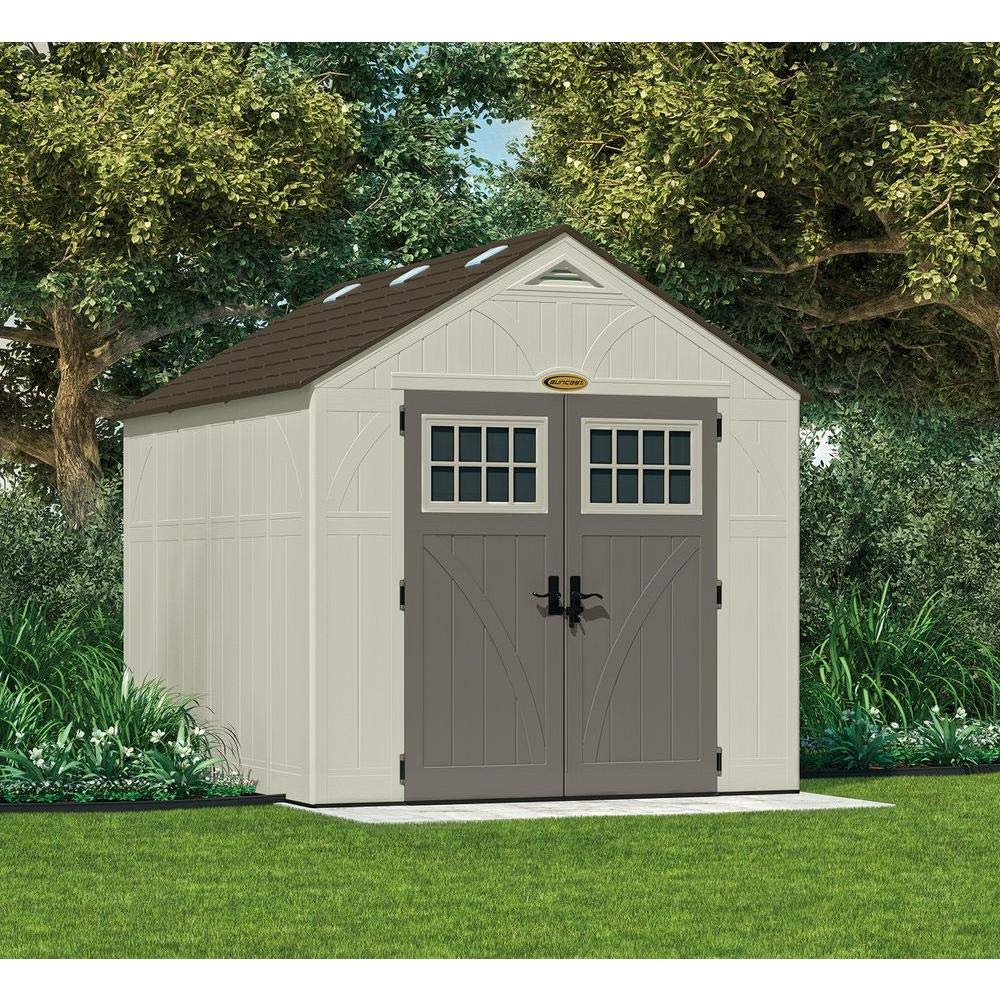 Suncast 8' x 10' Heavy-Duty Resin Tremont Storage Shed, Sand