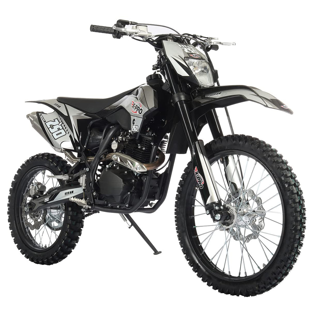 X-PRO 250cc Dirt Bike Zongshen Brand Engine, 5-Speed Manual Transmission, Electric/Kick Start! Big 21"/18" Wheels! (Black)