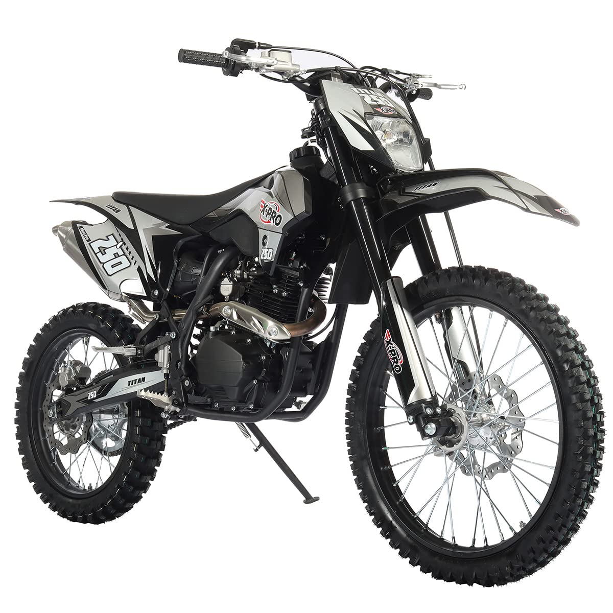 X-PRO 250cc Dirt Bike Zongshen Brand Engine, 5-Speed Manual Transmission, Electric/Kick Start! Big 21"/18" Wheels! (Black)