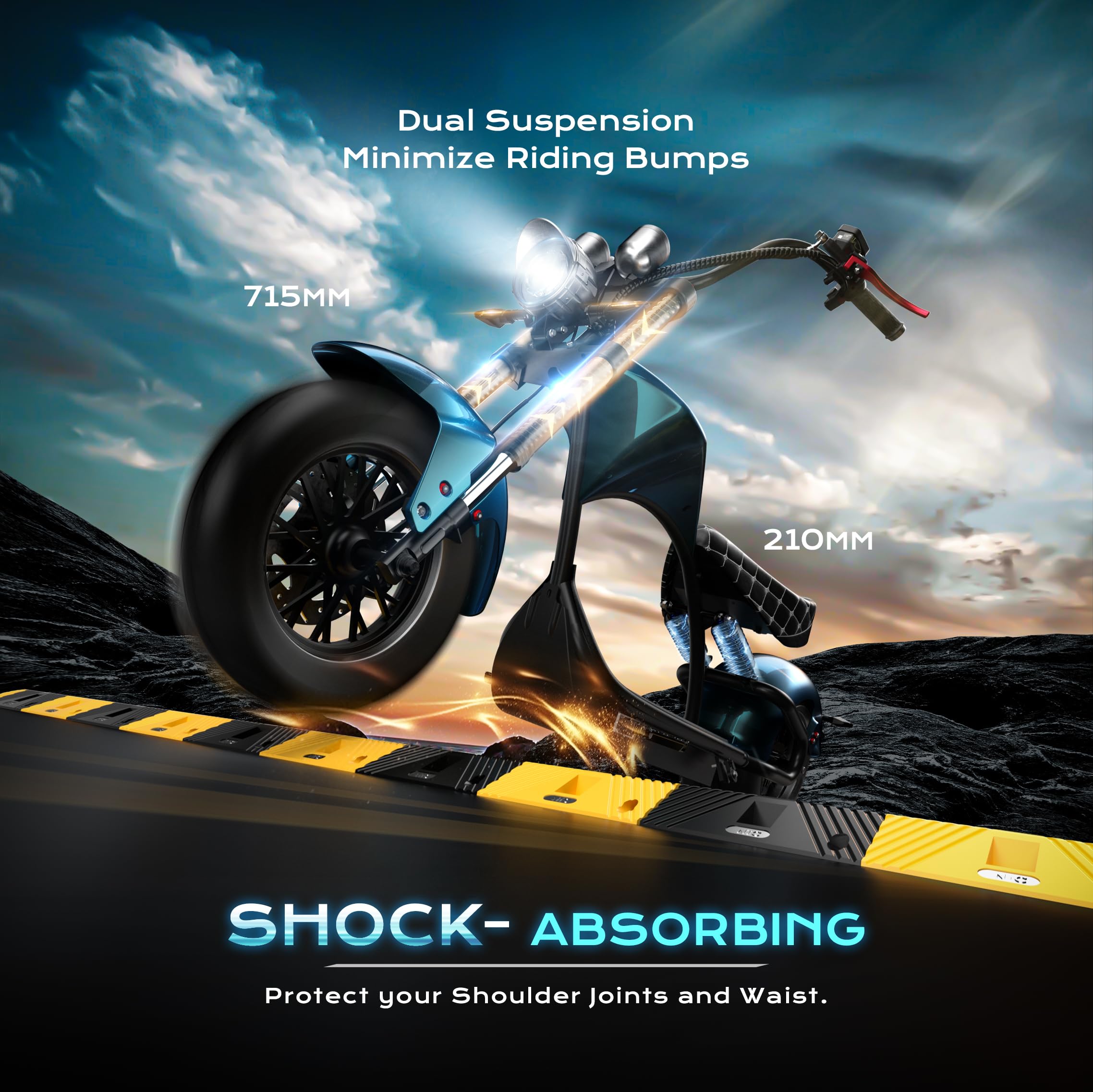 eAhora DOT Approved Emars M1P 2000W 37Mph Electric Motorcycle for Adults, 40 Miles 60V 30ah Lithium Battery, Street Legal Electric Mopeds for Adults for Urban Commuting